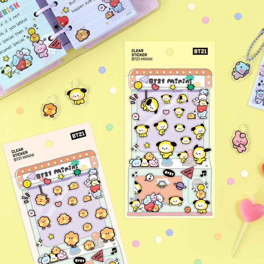 BT21 Clear Stickers – Minini