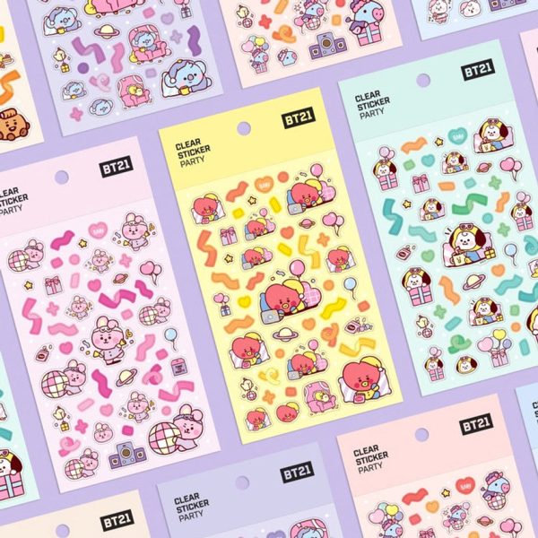 BT21 Clear Stickers - Party - Image 2