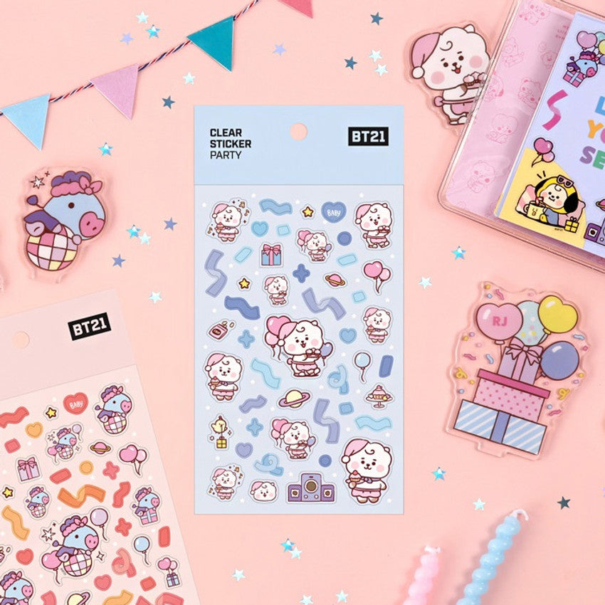 BT21 Clear Stickers – Party